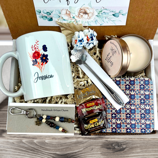 patriotic gift set for women with cozy, self-care items in box