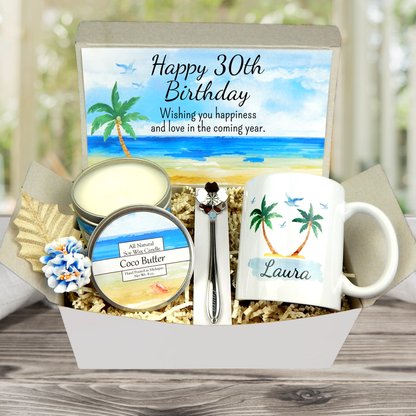 30th Birthday Gift Box for Women with Personalized Mug