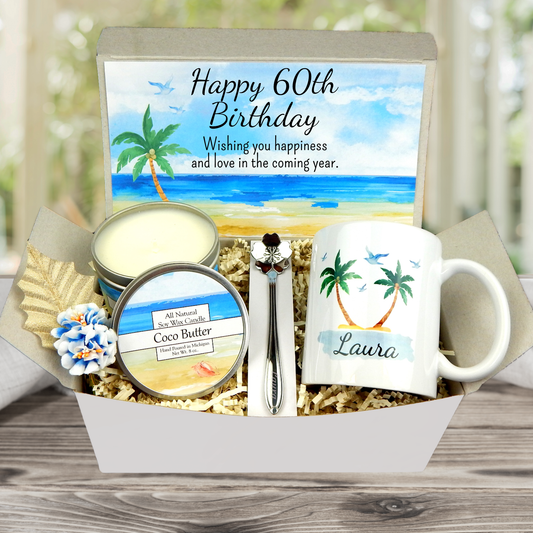 60th Birthday Gift Box for Women with Personalized Mug