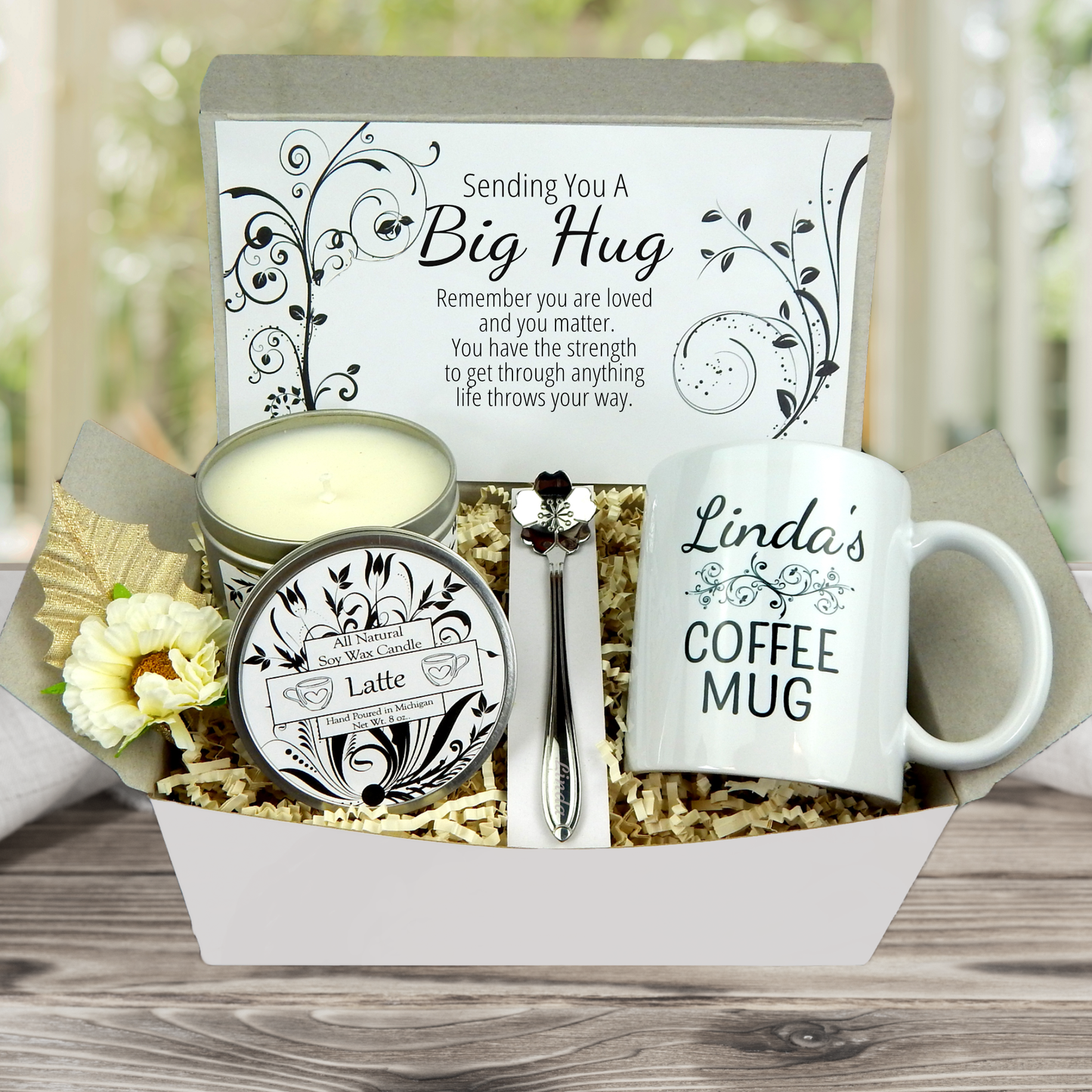 Hug In A Box Encouragement Gift - Thinking Of You Care Package - Self Care Basket