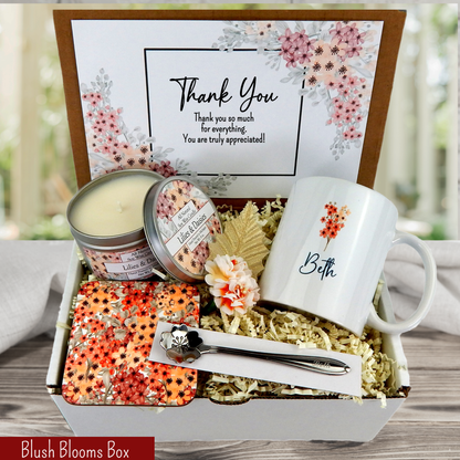 Custom thank you present featuring a keepsake mug