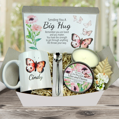 Hug In A Box Encouragement Gift - Thinking Of You Care Package - Self Care Basket