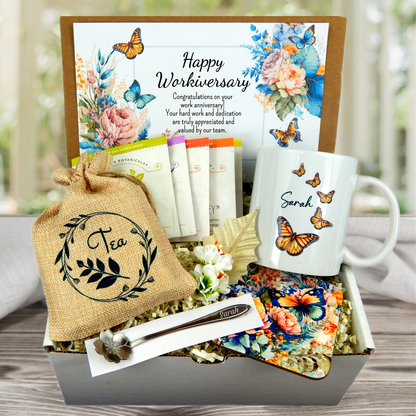 Work Anniversary Gift Basket for Women with Tea