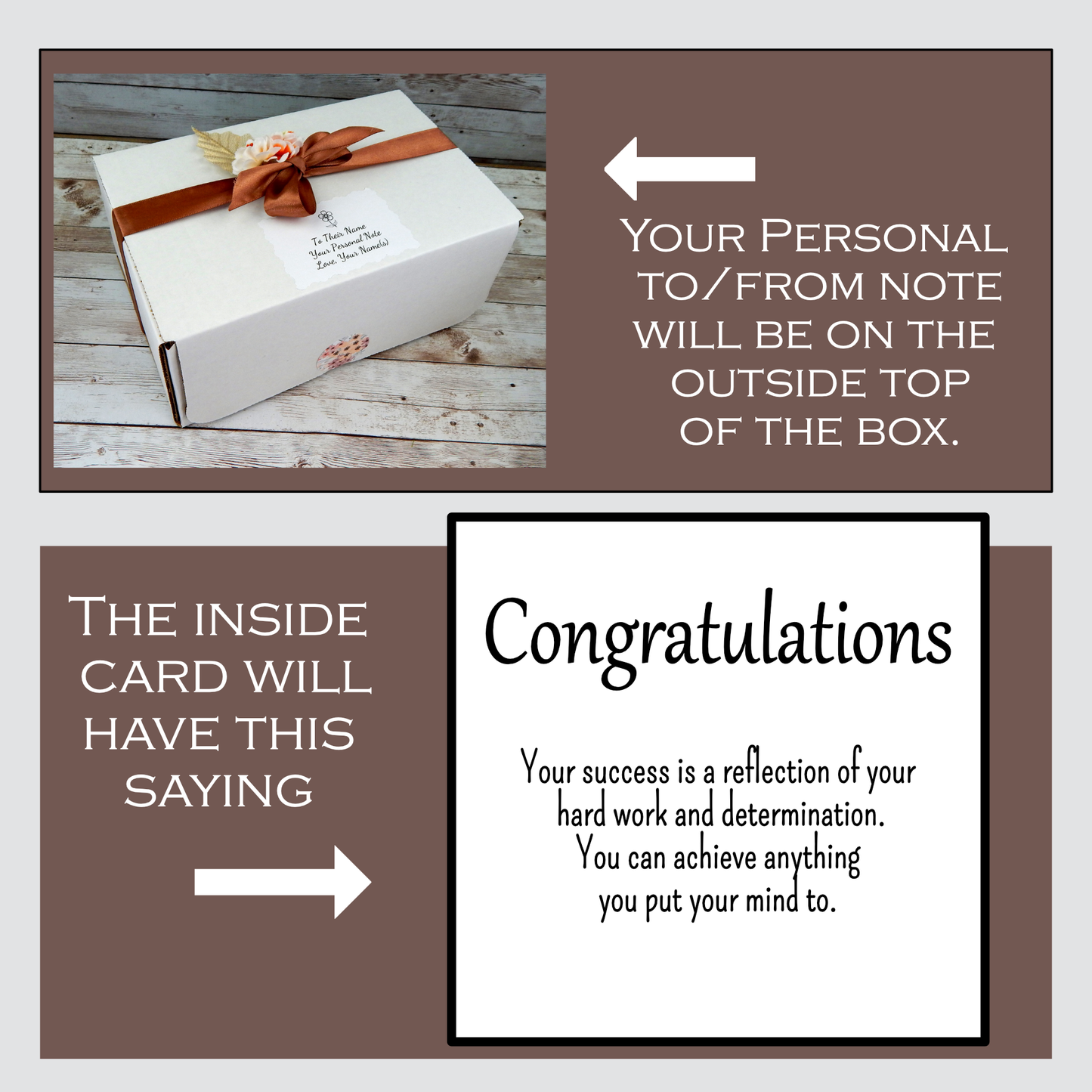 congratulations card saying for the gift boxes
