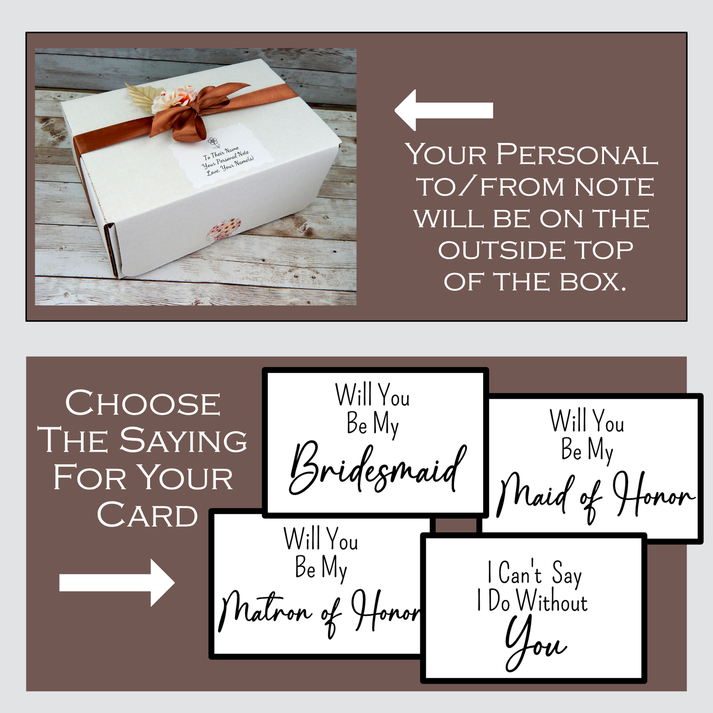 Bridesmaid Proposal Gift for Bridal Party and Maid of Honor