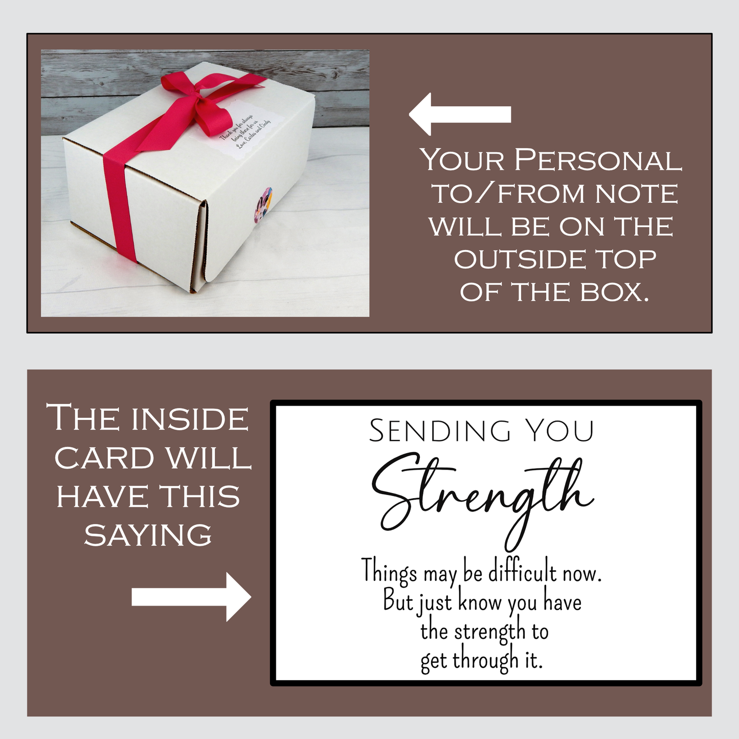 Strength Gift Basket with Personalized Coffee Mug