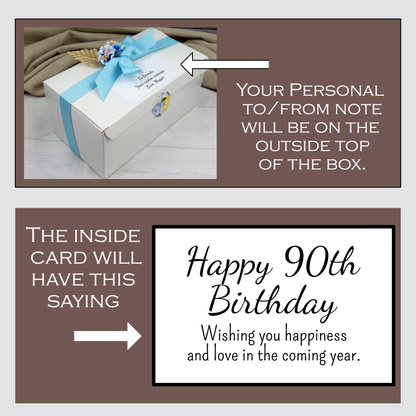 90th Birthday Gift Box for Women with Personalized Mug