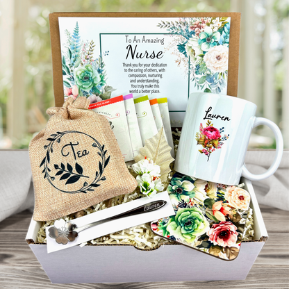 Nurse Appreciation Week 2024 - Gift Basket for Nurses - RN Present with Personalized Mug