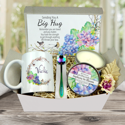 Hug In A Box Encouragement Gift - Thinking Of You Care Package - Self Care Basket