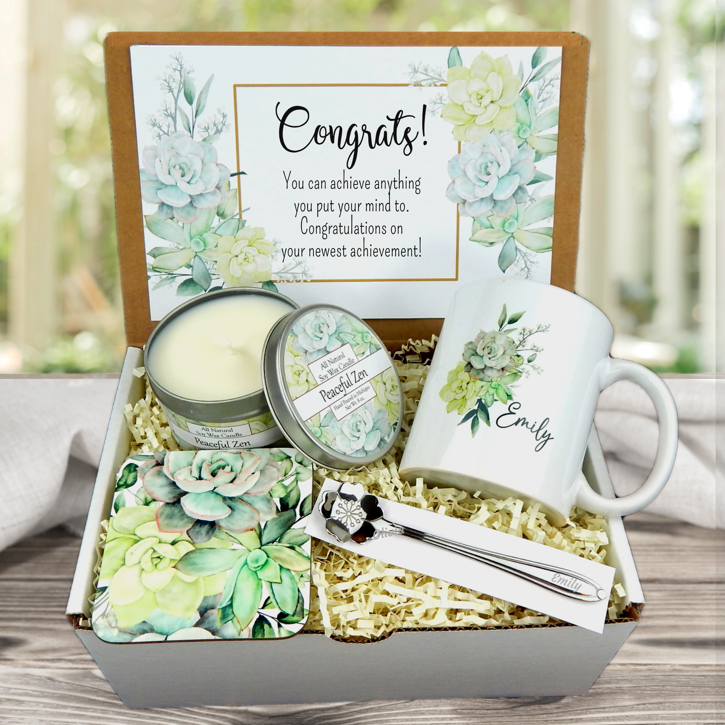 Personalized Congratulations Gift  Basket with Daisy Theme