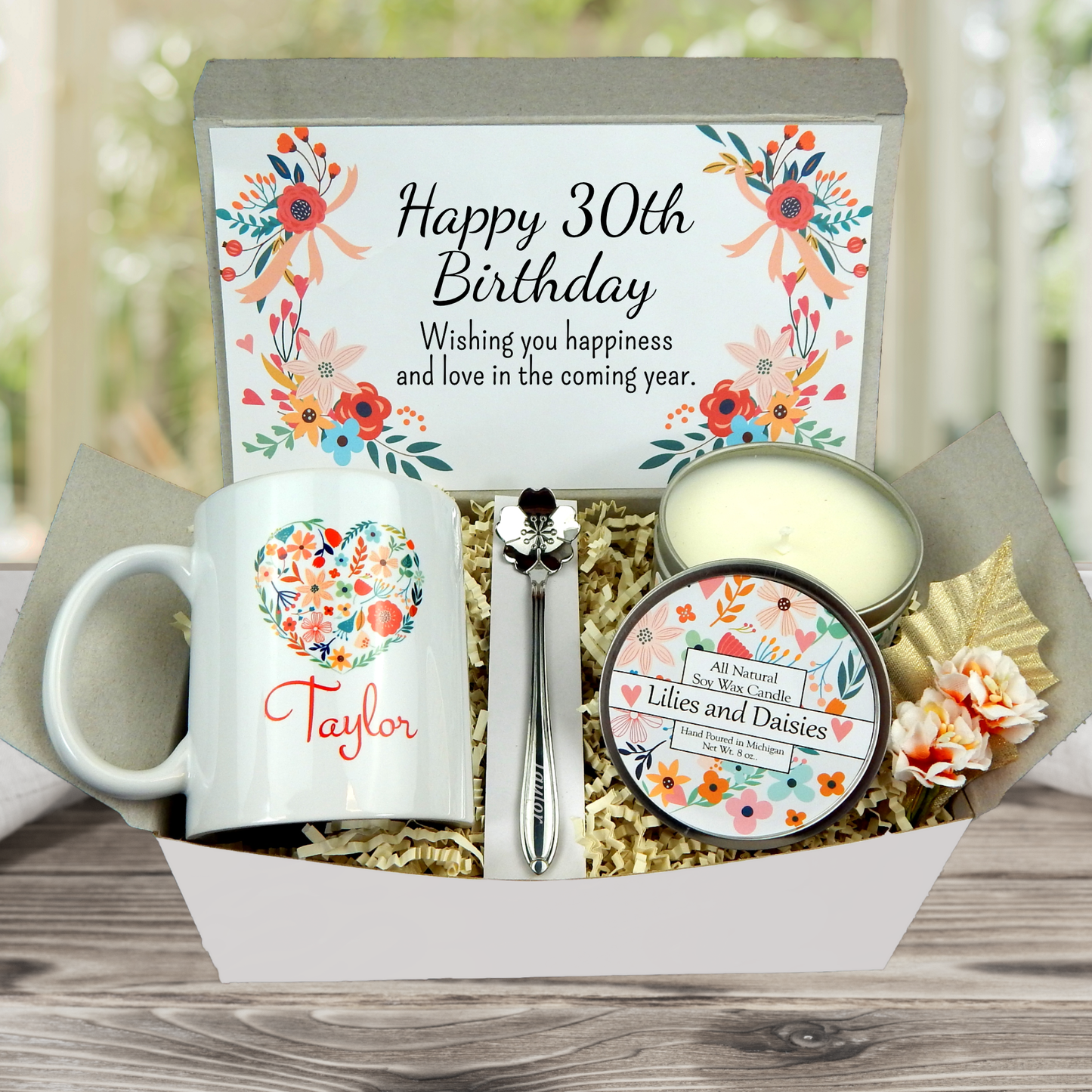 30th Birthday Gift Box for Women with Personalized Mug