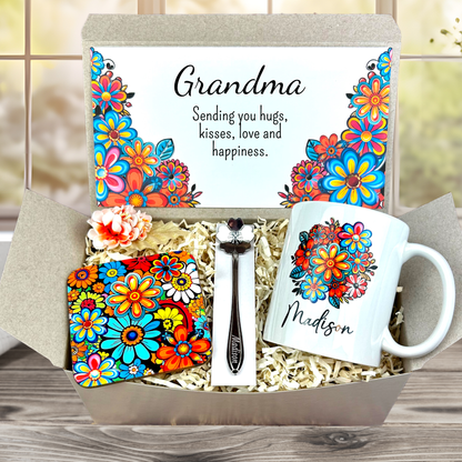Gift for Grandma Who Has Everything - Personalized Coffee Mug Gift Basket