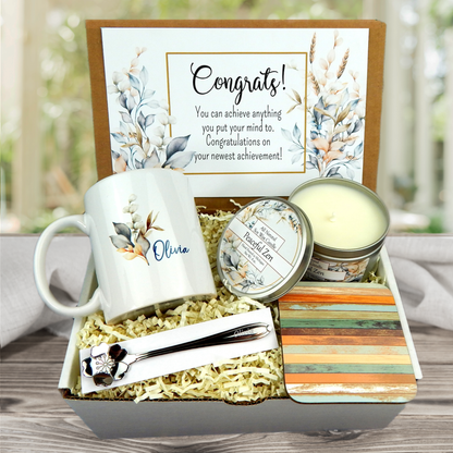 Personalized Congratulations Gift  Basket with Daisy Theme