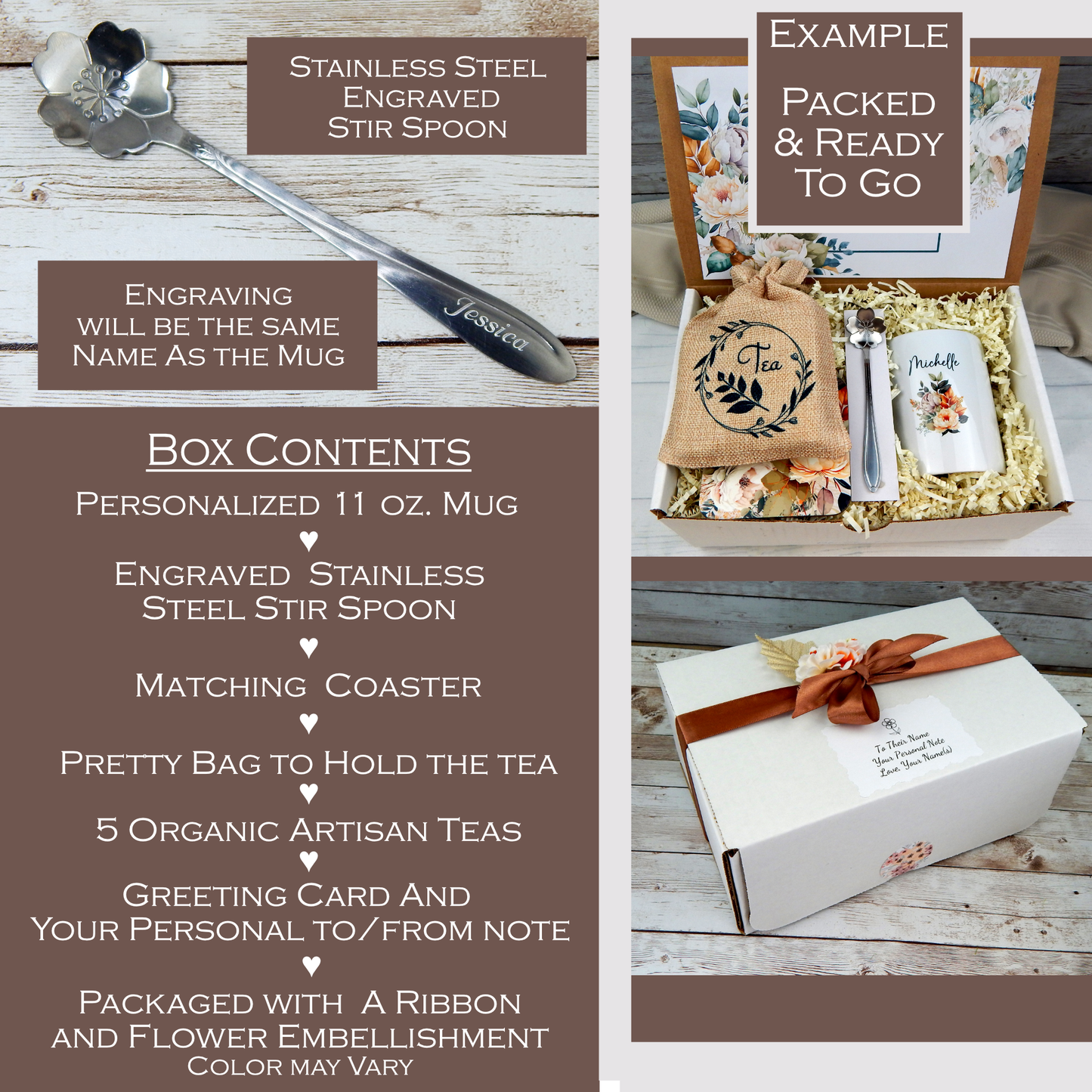 Birthday Gift Basket with Tea and Personalized Mug