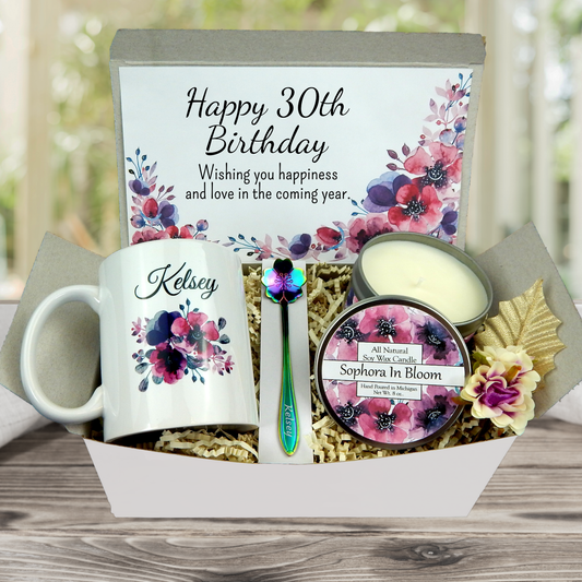 30th Birthday Gift Box for Women with Personalized Mug