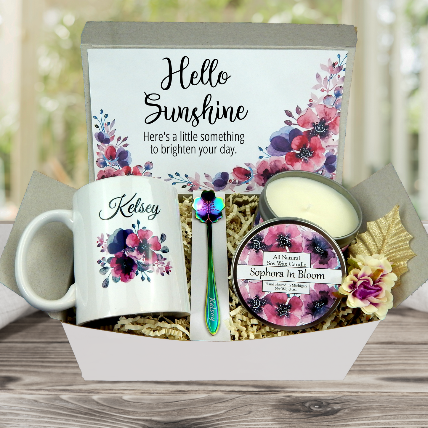 Hello Sunshine Gift Box with Personalized Mug