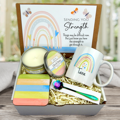 Strength Gift Basket with Personalized Coffee Mug