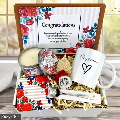 Heart designed mug  personalized Gift set with a mug, candle in a decorative box