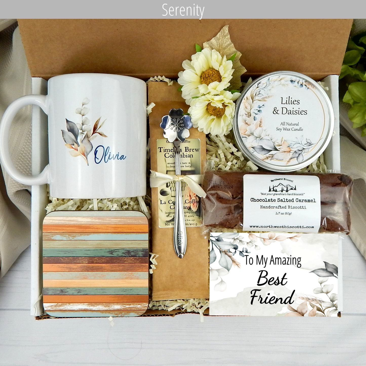 Gift Box For Friend with Coffee and Personalized Mug