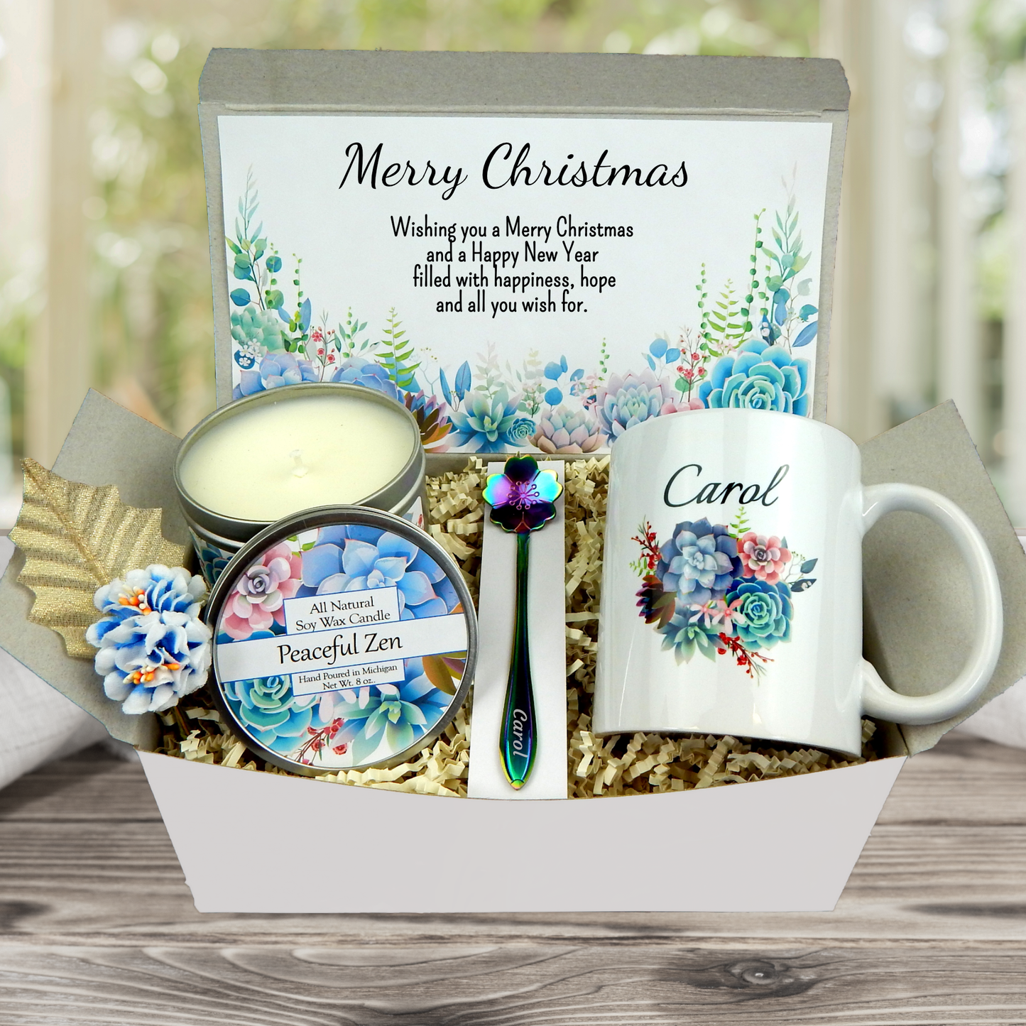 Christmas Gift Box with Personalized Coffee Mug and Heartfelt Message