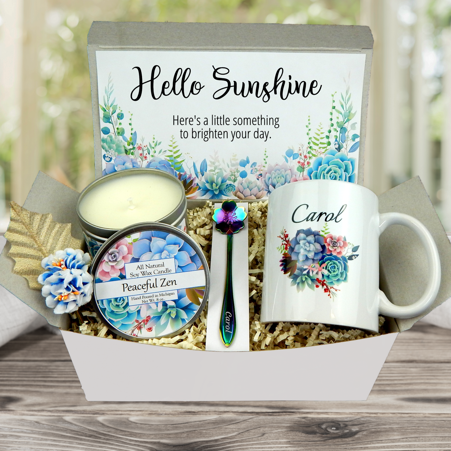 Hello Sunshine Gift Box with Personalized Mug