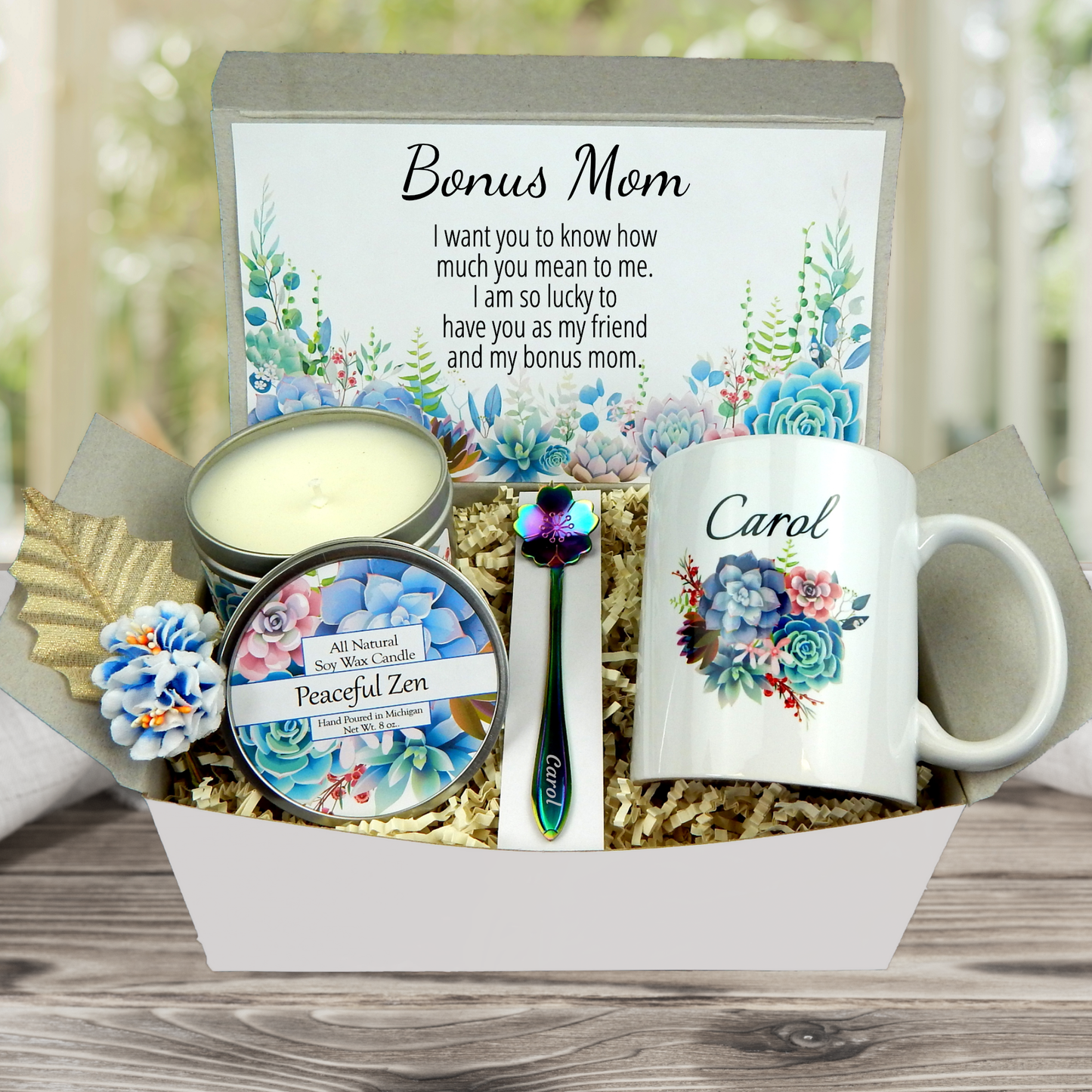 Step-Mom Gift Basket for Bonus Mom with Custom Mug