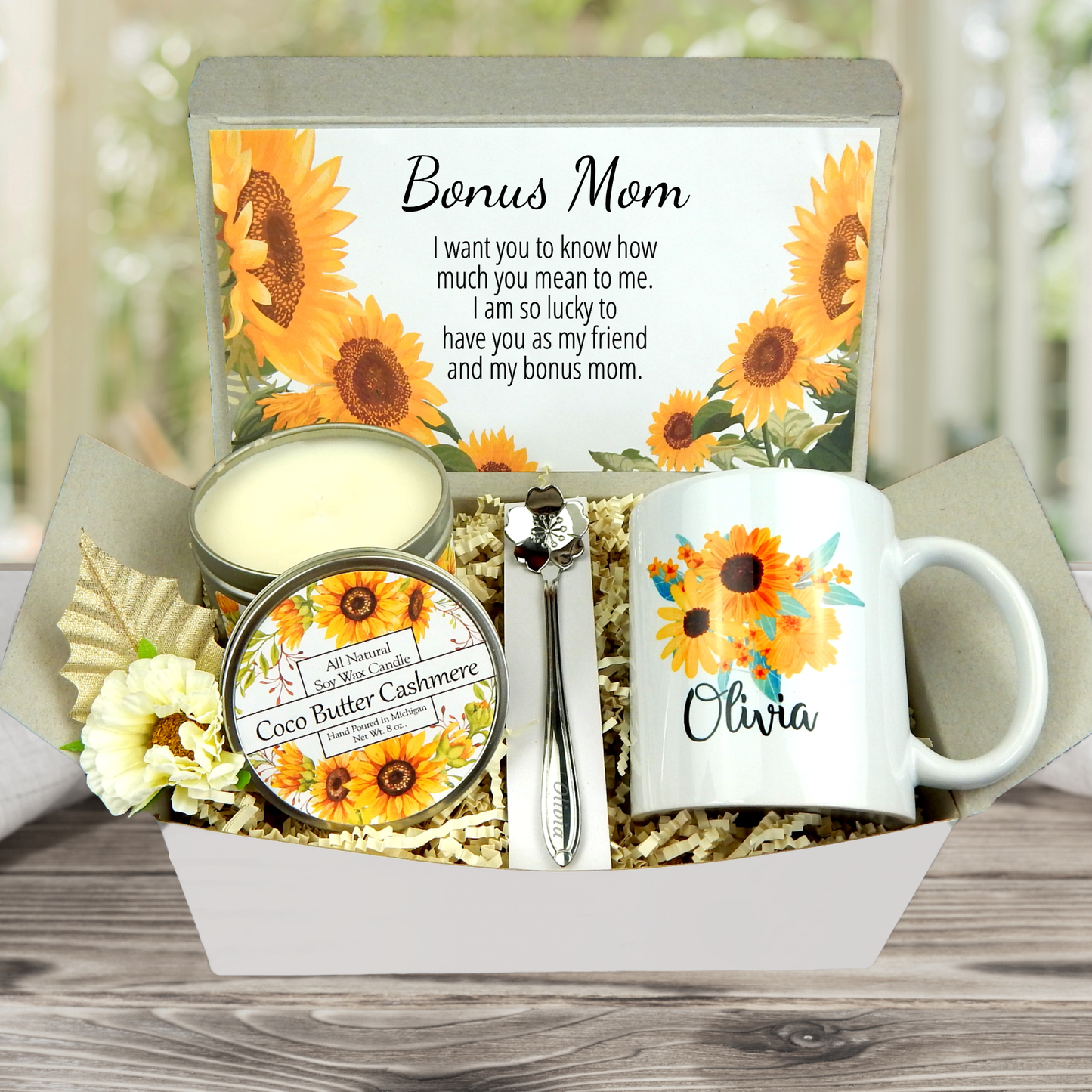 Step-Mom Gift Basket for Bonus Mom with Custom Mug