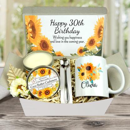 30th Birthday Gift Box for Women with Personalized Mug