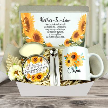 Mother-in-law Personalized Gift Basket for Birthday, Mother's Day or Christmas