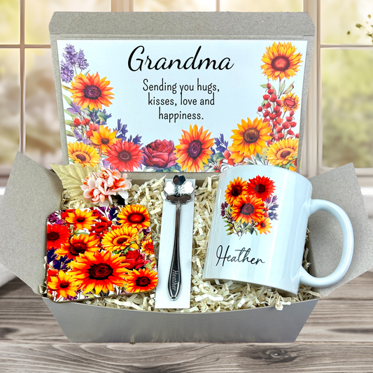 Gift for Grandma Who Has Everything - Personalized Coffee Mug Gift Basket
